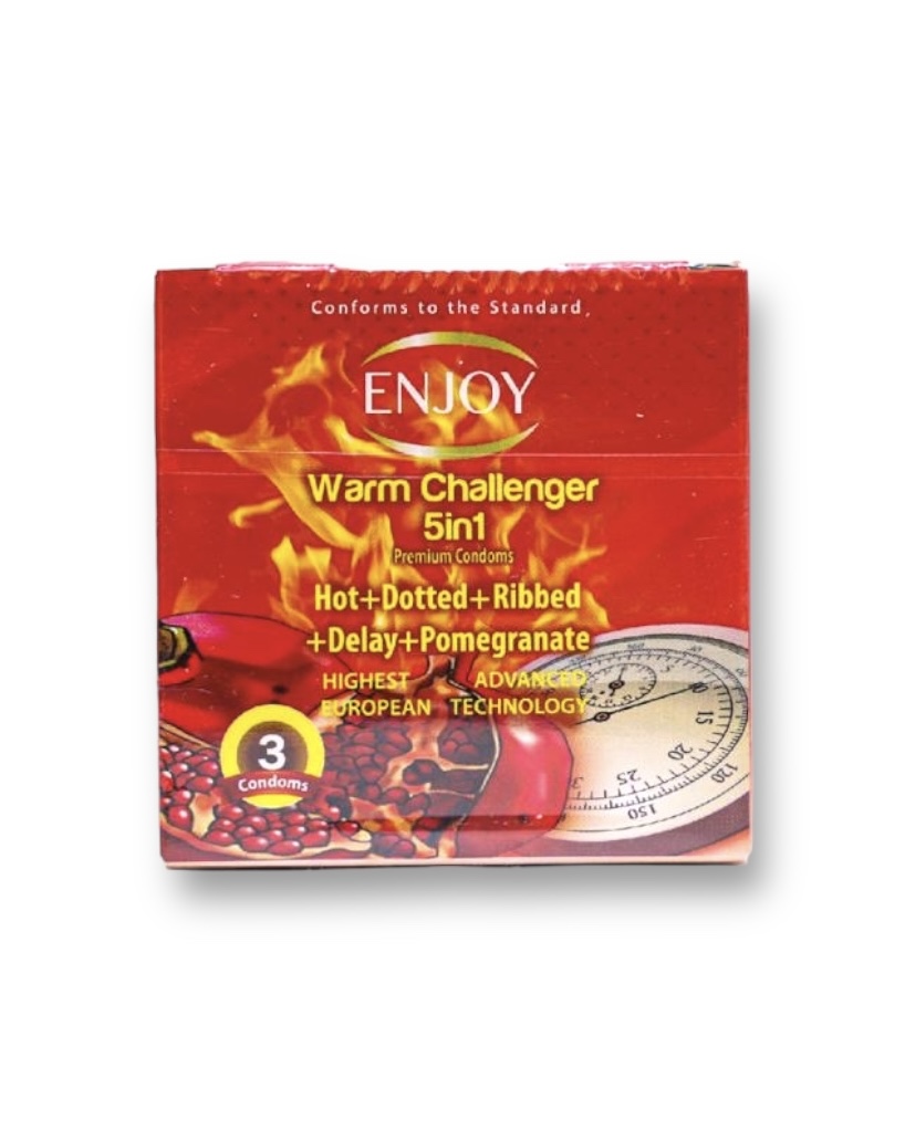 Enjoy Warm Challenger Pomegrante Premium Condoms 3Pcs