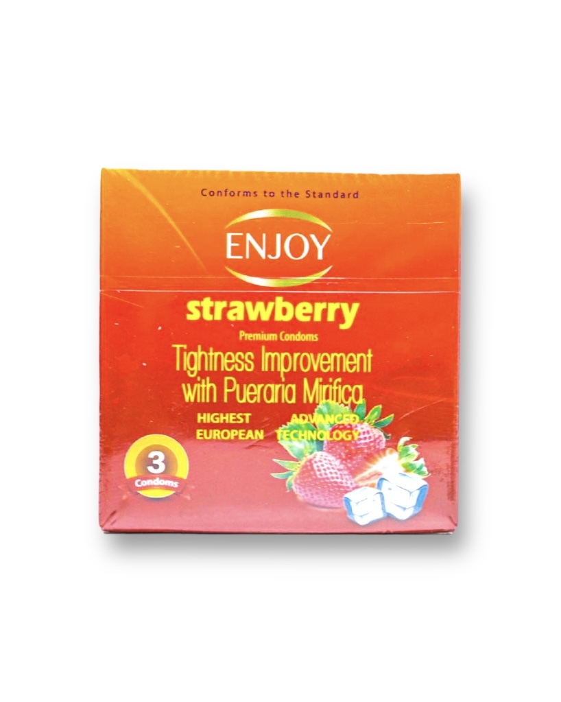 Enjoy Strawberry Premium Condoms 3Pcs