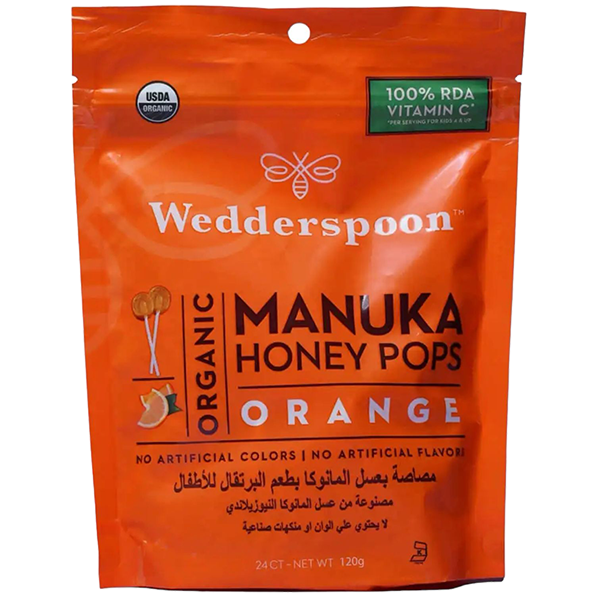 WEDDERSPOON MANUKA HONEYPOPS ORANGE 24 PC