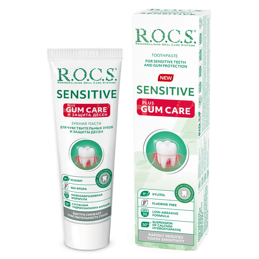 ROCS Sensitive Toothpaste For Sensitive Teeth Plus Gum Care 94 g