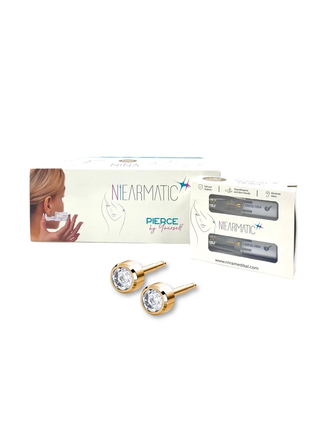 Nina Nyarmatic Gold Earrings Crystal Small