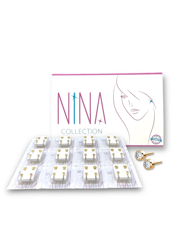 Nina Gold Earrings Crystal Regular