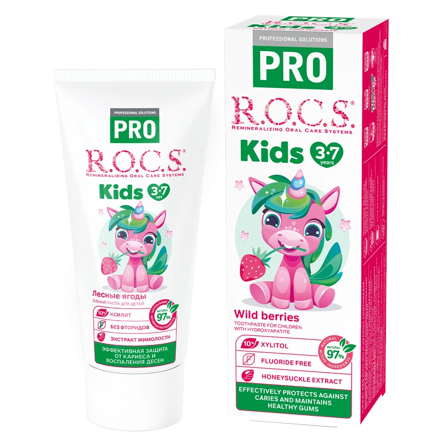 ROCS Pro Toothpaste For Kids 3-7 Years With Wild Berries 45 g