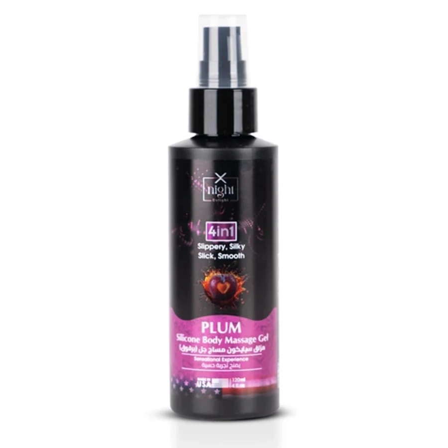 X-Night Delight 4x1 Silicone Body Massage Gel Plum 120 ml