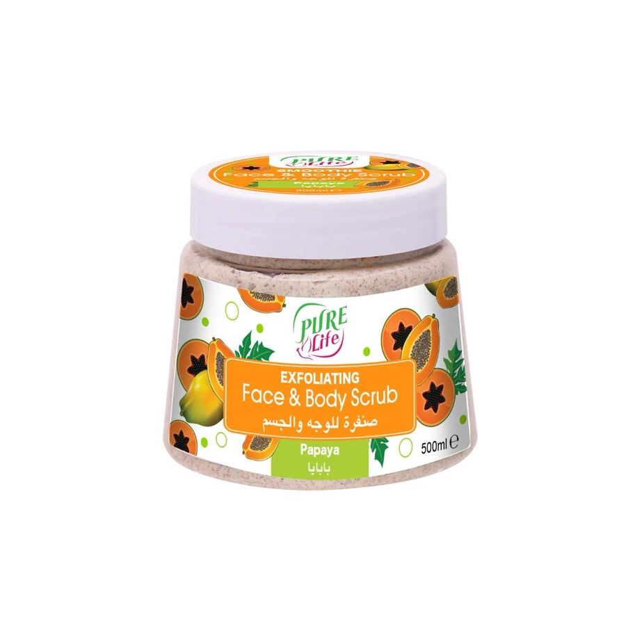 Pure Life Face & Body Scrub With Papaya 500 ml