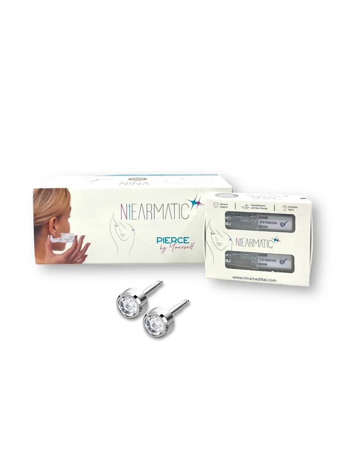 Nina Nyarmatic Silver Earrings Crystal Large