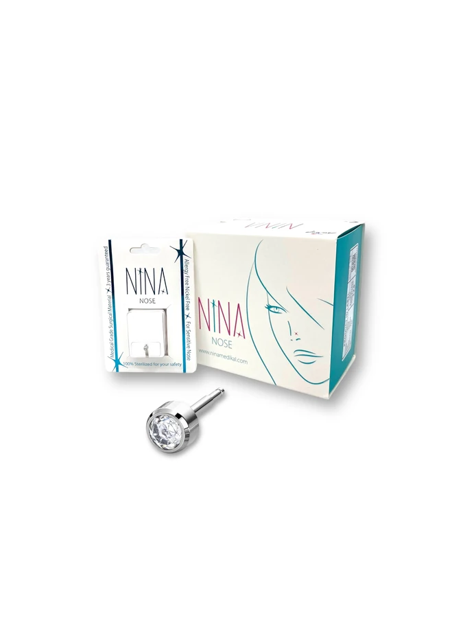 Nina Silver Nose Ring Crystal