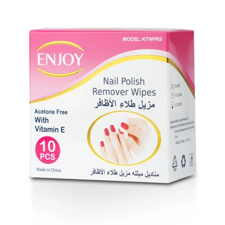 Enjoy Acetone Free Nail Polish Remover Wipes 10 pcs