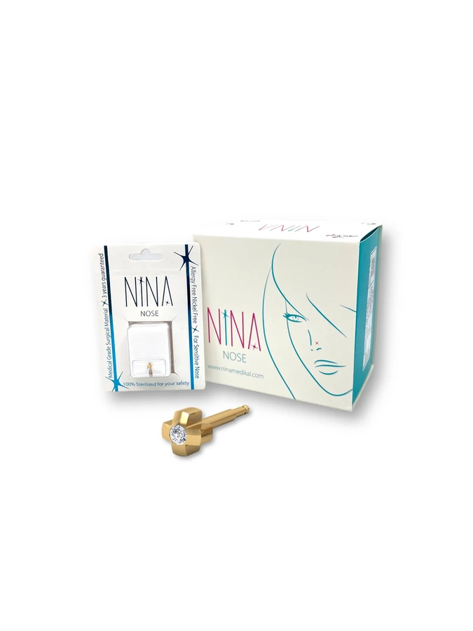 Nina Gold Nose Ring Crystal Star