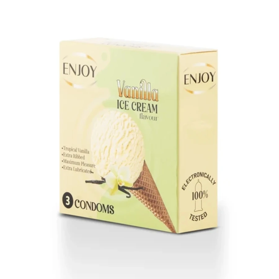 Enjoy Condoms Vanilla Ice Cream Flavor 3 pcs
