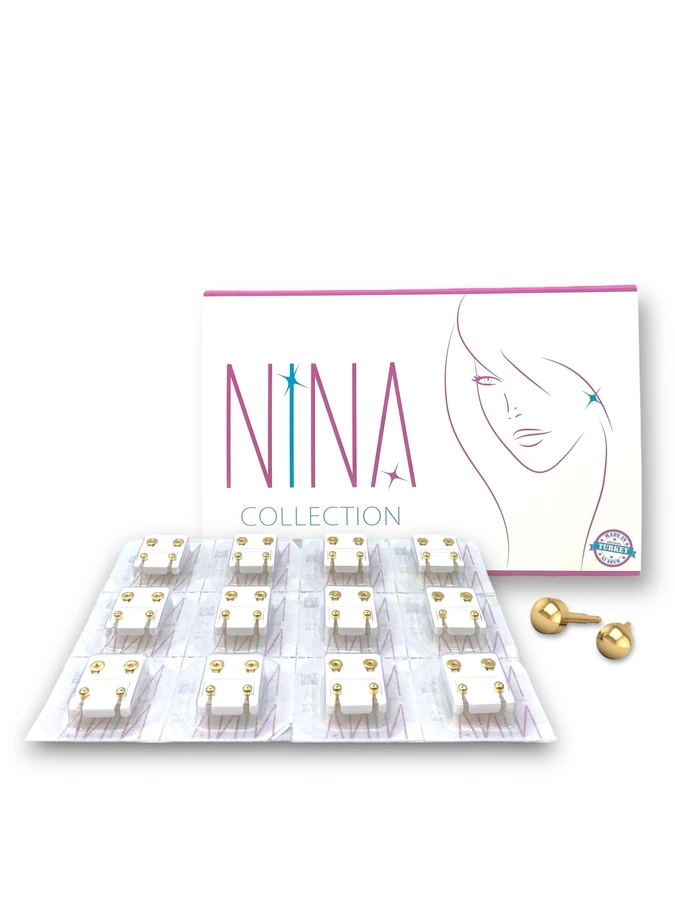 Nina Gold Earrings Ball Small