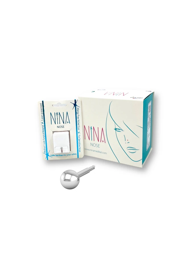 Nina Silver Nose Ring Ball