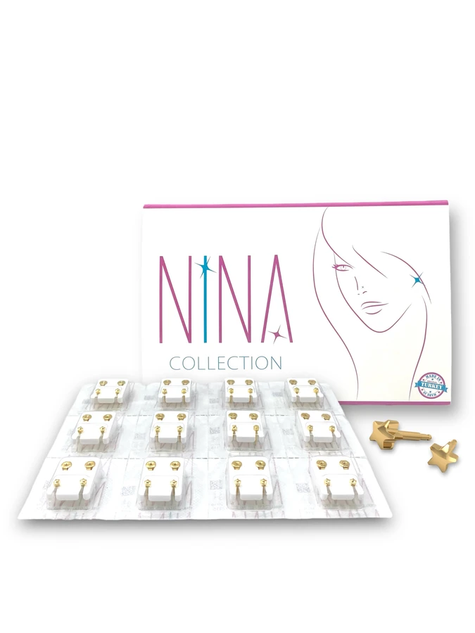 Nina Gold Earrings Star Regular