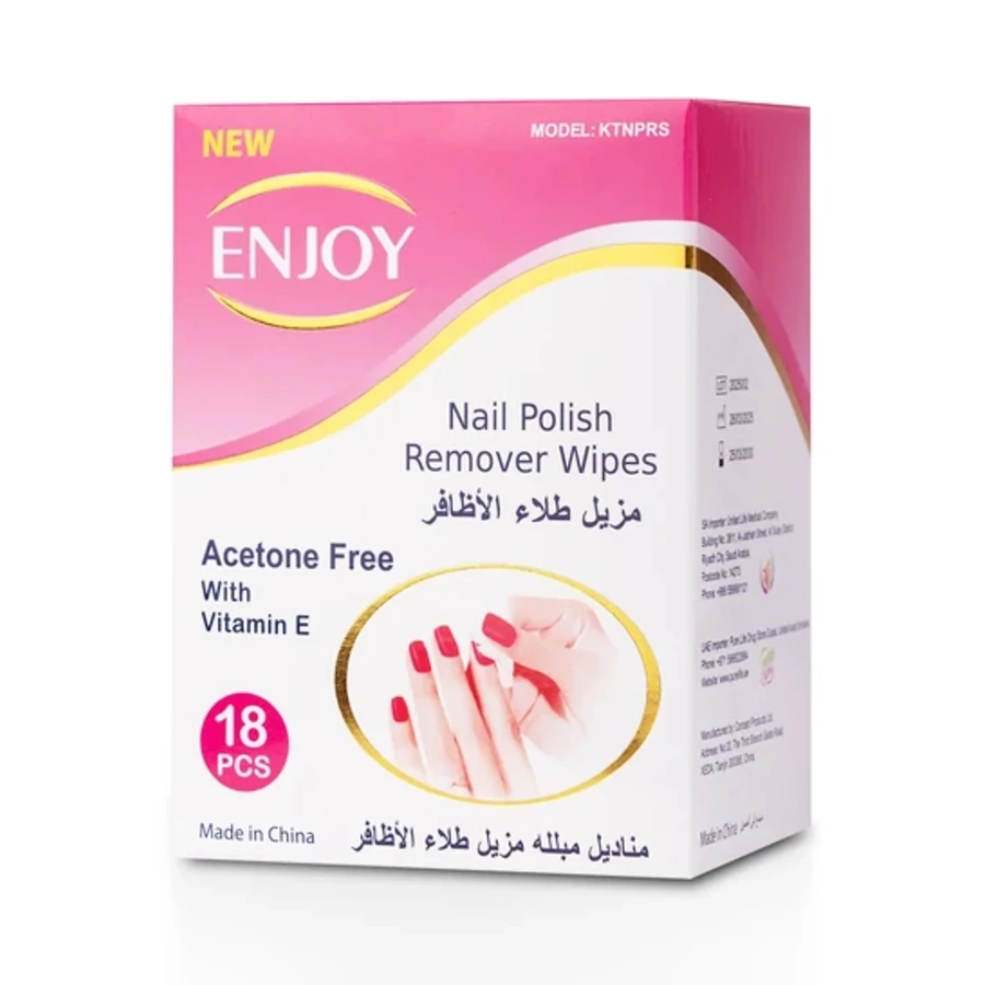 Enjoy Acetone Free Nail Polish Remover Wipes 18 pcs