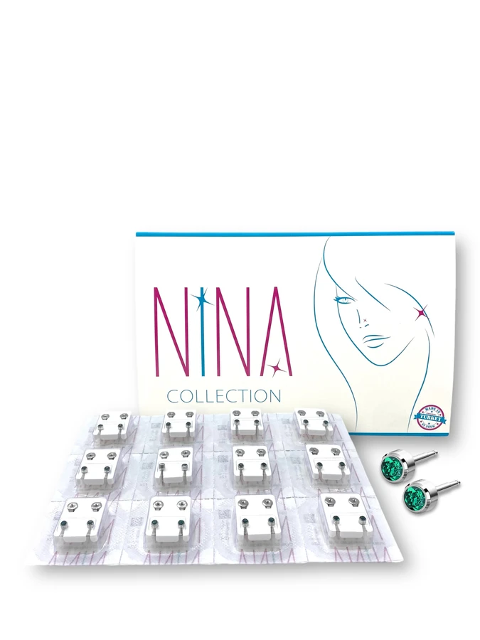 Nina Silver Earrings Emerald Regular