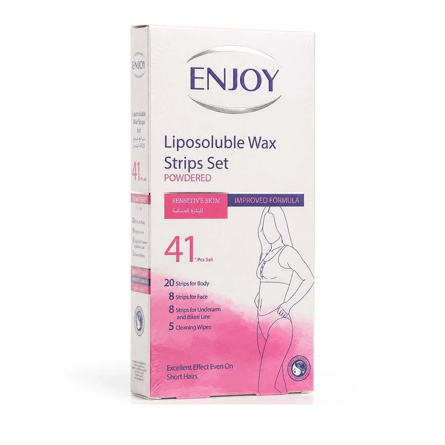 Enjoy Body & Face Hair Removal Wax Strips For Sensitive Skin 41 pcs