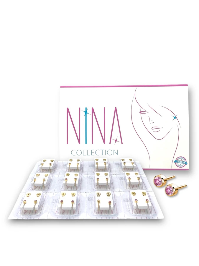 Nina Gold Earrings Light Rose Regular